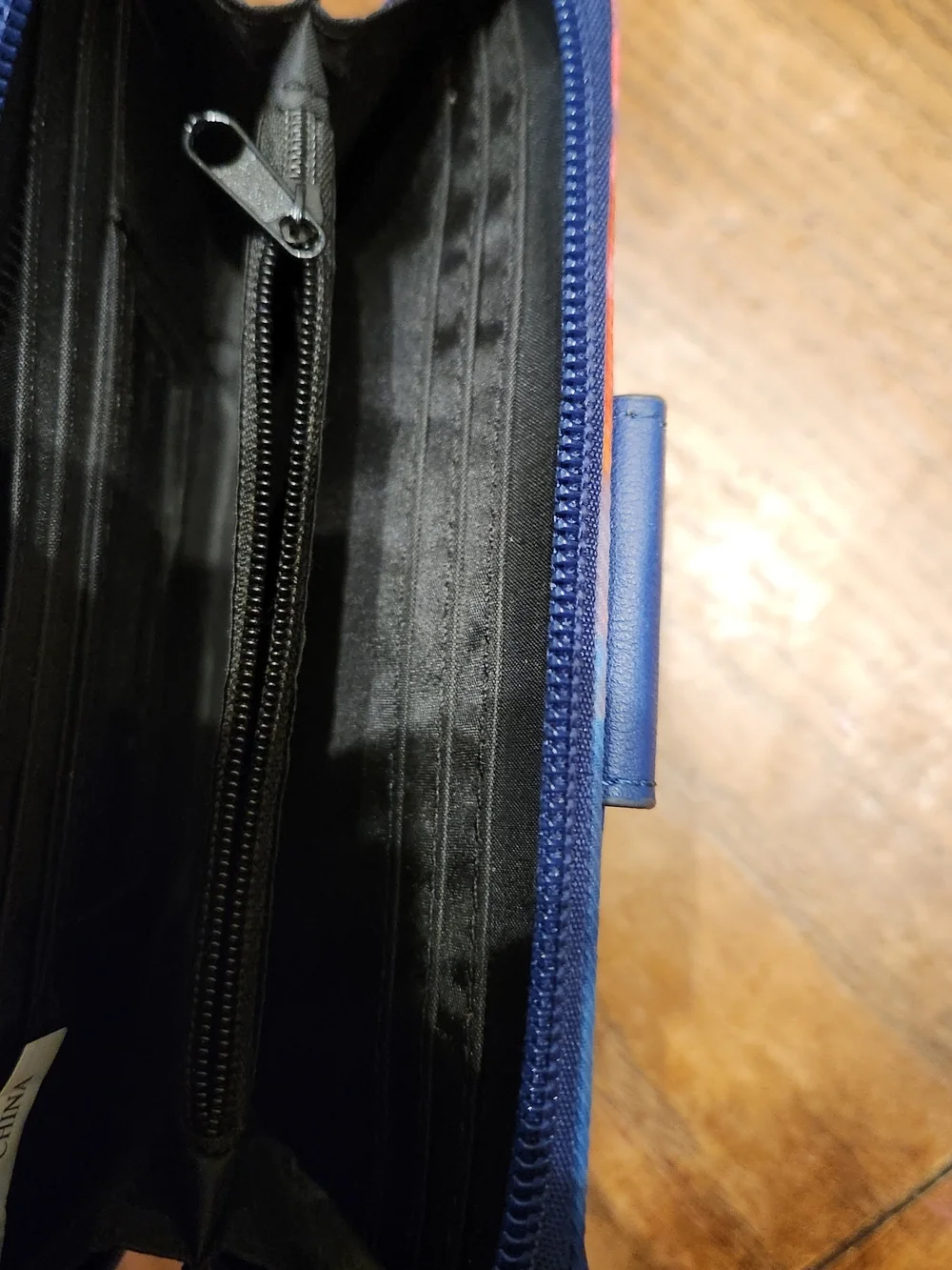 Blue Tie-Dye Clutch Wallet with Turn-Lock